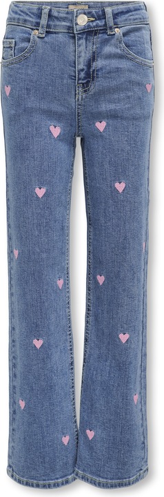 Only Kogjuicy Wide Leg Heart Emb Dnm Jeans