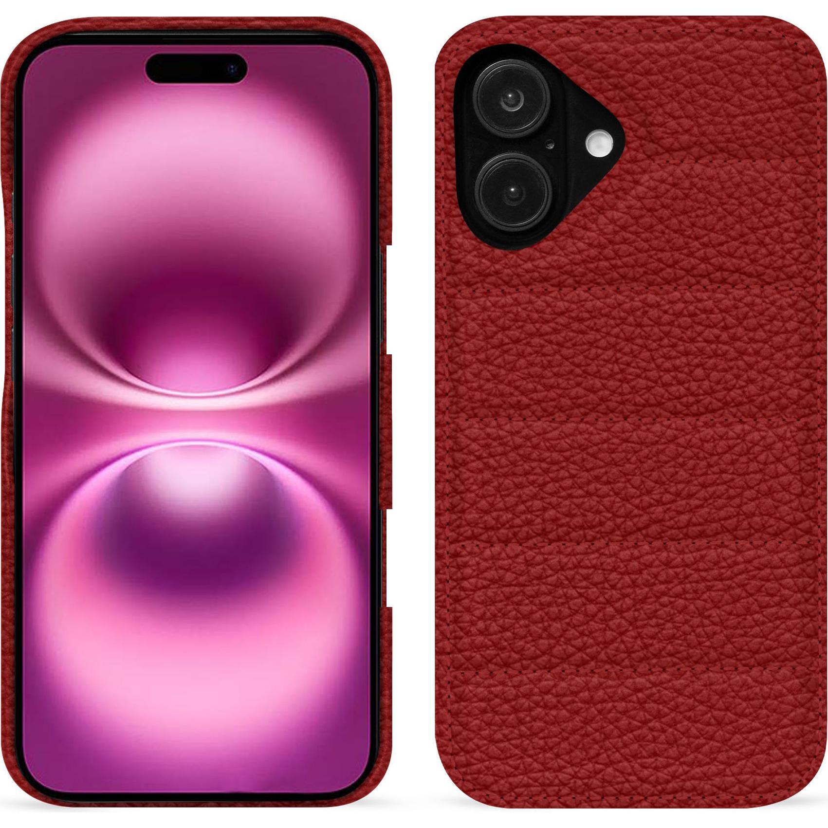 Noreve Lederschutzhülle (Apple iPhone 16 Plus), Smartphone Hülle, Rot