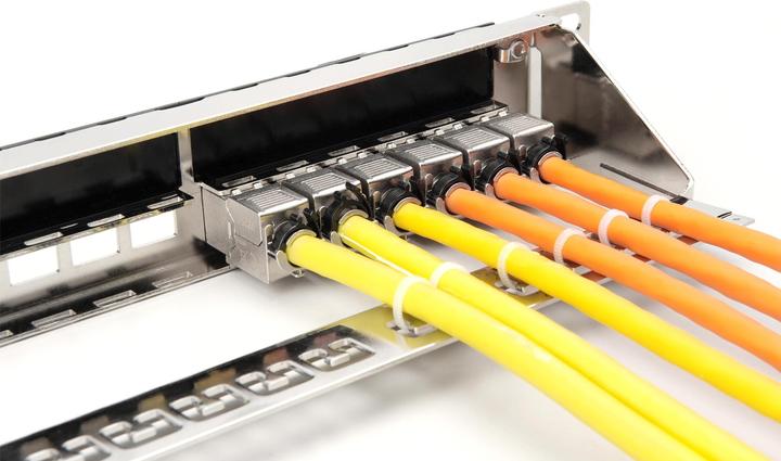 Actual product image Digitus Modular galvanised patch panel, shielded, 24-port, blank, 1U, rack mount, black RAL 9005
