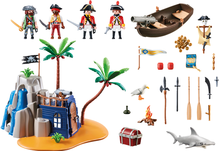 Immagine prodotto Playmobil Isola dei pirati con scorta di tesori (70556, Pirati Playmobil)