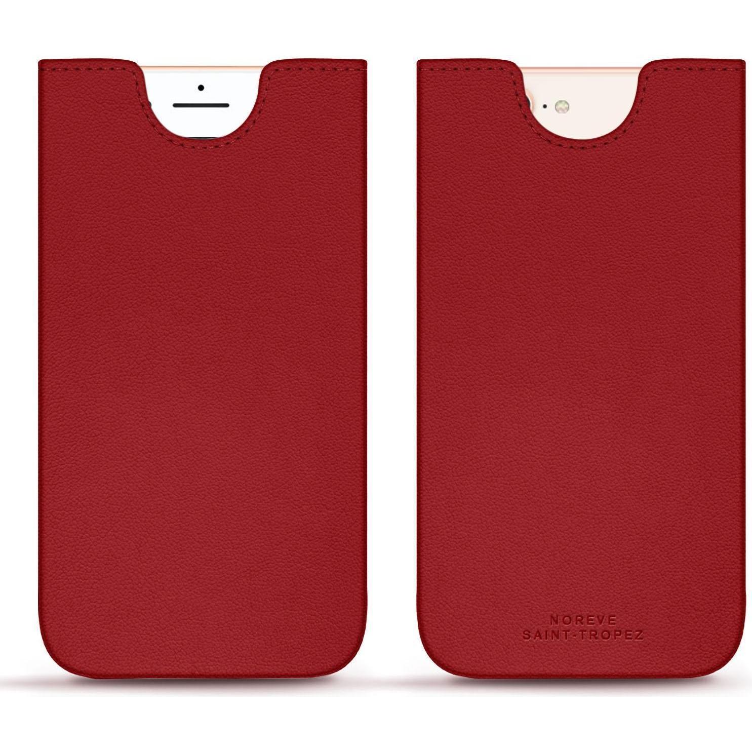 Noreve Lederschutzhülle (Apple iPhone 8 Plus), Smartphone Hülle, Rot