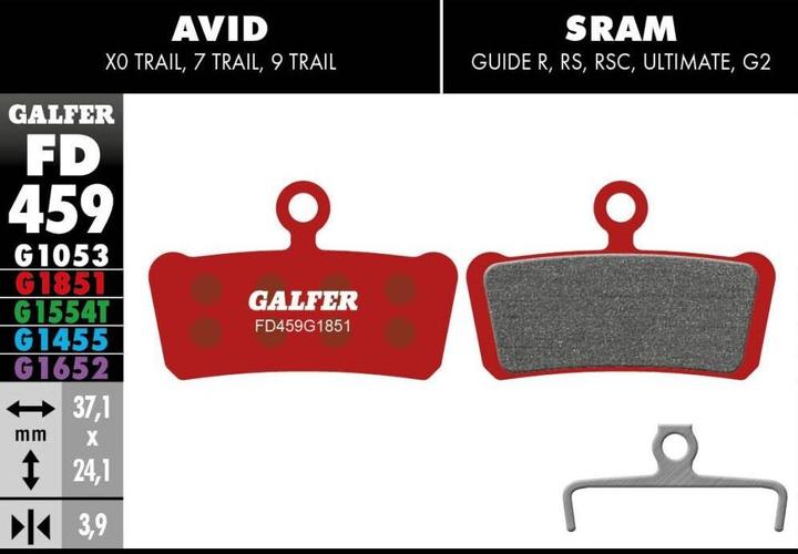 Actual product image Galfer Bike Advanced brake pads (SRAM, Trick stuff, Avid, Semi-metallic)