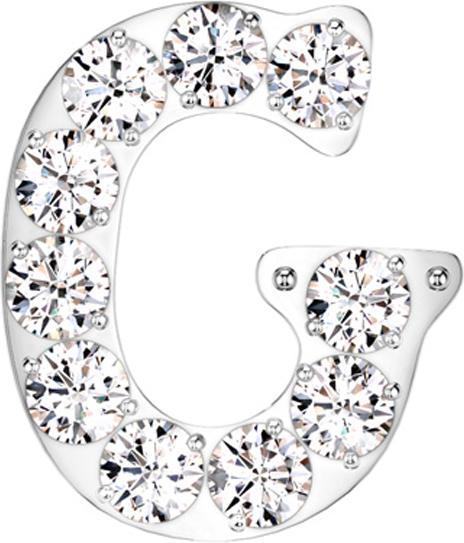 Produktbild Star Piercing Threadless silber mit Kristallen silber Buchstabe G (ohne Messing, Titan)