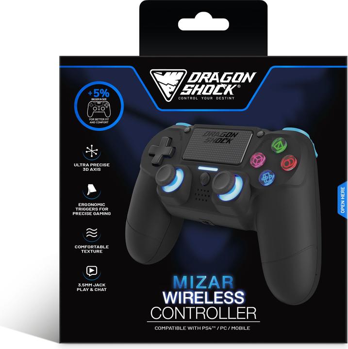 Actual product image DragonShock Controller Mizar Wireless black PS4 (PS4)