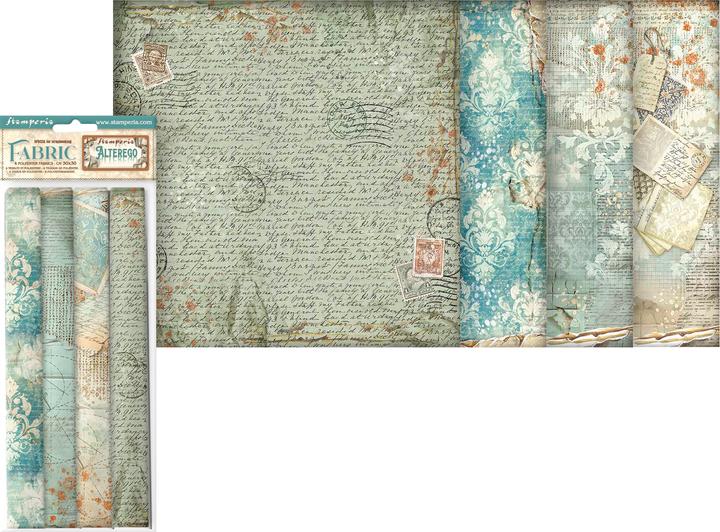 Stamperia Stoffpaket "Alterego", 4er-Set, 4 Designs à 30 x 30 cm (30 x 30 cm)