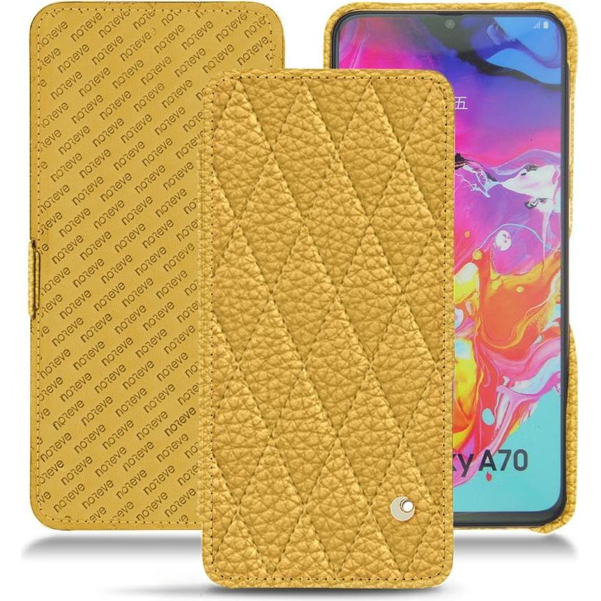 Noreve Lederschutzhülle horizontal (Samsung Galaxy A70), Smartphone Hülle, Orange