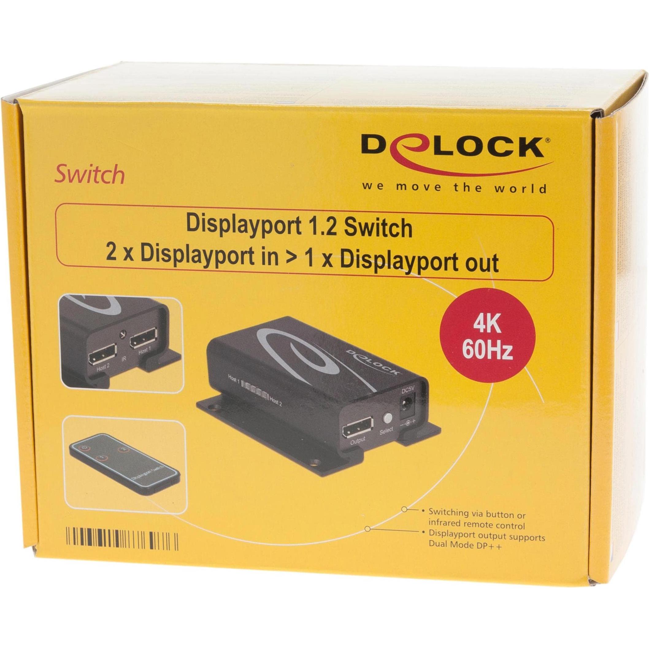 Thumbnail - Delock 2Port Displayport Switchbox, Switch Box