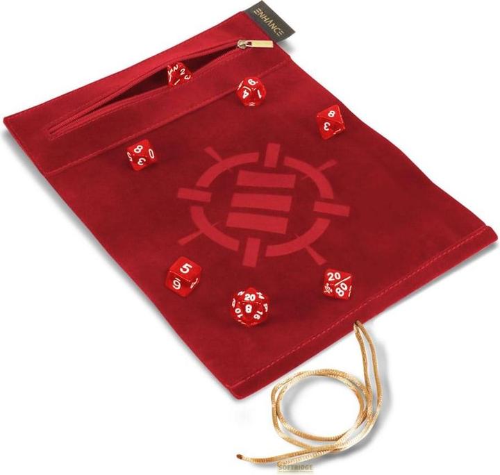 Enhance Tabletop Roll on a Scroll Würfeltasche mit Würfel Rot