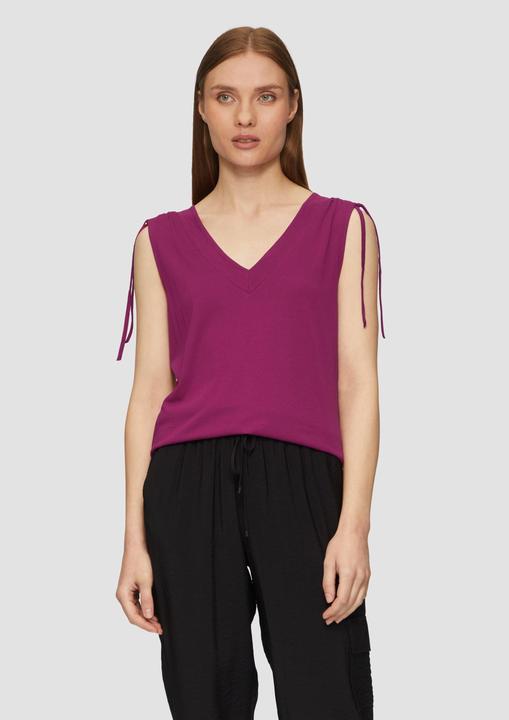 Image du produit S.Oliver T-Shirt Fliessendes V-Neck Top mit Raffung im Schulterbereich (32)