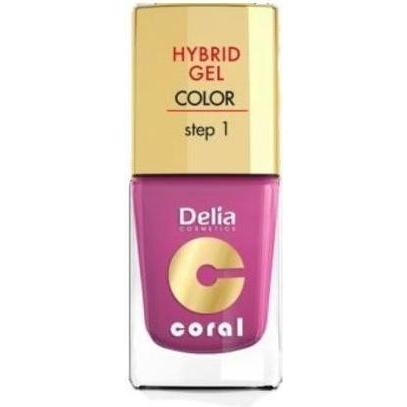 Delia Cosmetics, Smalto per unghie, Cosmetics Coral Hybrid Gel Smalto per unghie n. 21 Fucsia 11ml (Fucsia, Smalto per unghie effetto gel)