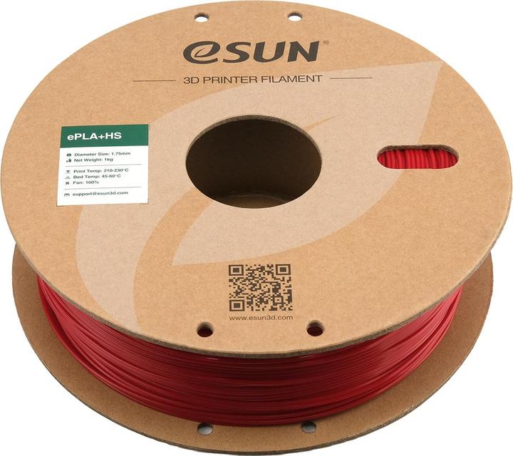 Produktbild eSUN EPLA+HS 1,75mm FIRE ENGINE RED 1kg (PLA+, 1.75 mm, 1000 g, Rot)