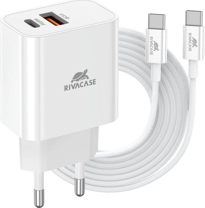 Produktbild Rivacase MOBILE CHARGER WALL/WHITE PS4102 W00 (20 W, 2 Ports)