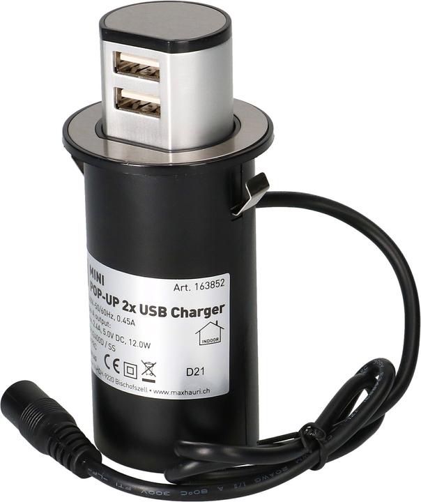 Image du produit Max Hauri Mini Pop-UP Charger (2 x, USB-A, 2 m)