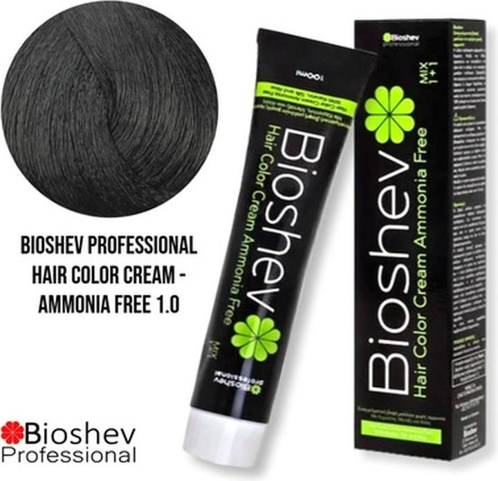 Image du produit Bioshev Professional Hair Color Cream Ammonia Free 100ml - 1.0 / Black