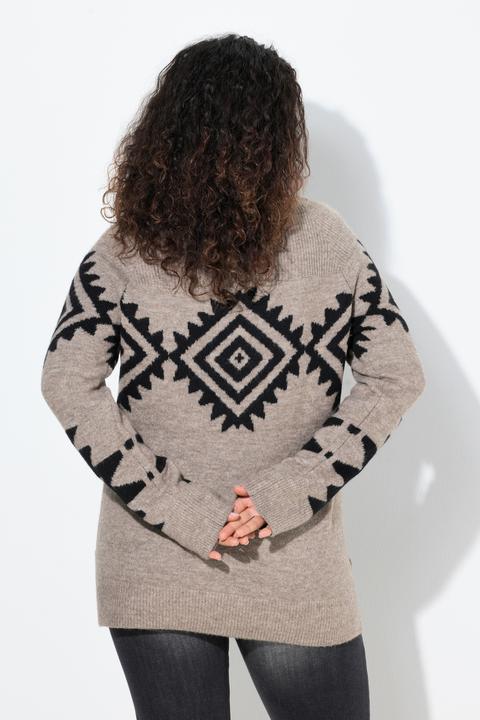 Immagine prodotto Ulla Popken Maglione con design, collo dolcevita e maniche lunghe raglan (62)