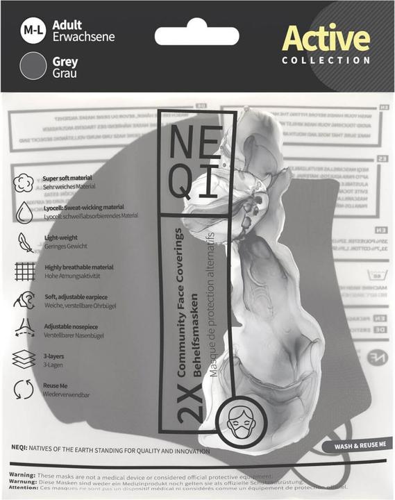 Actual product image Neqi Community Face Coverings Grey