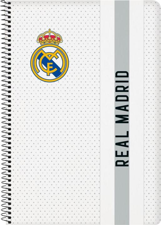 Image du produit Real Madrid CF Notizbuch Real Madrid C.F. Weiss Grau A4 80 Blatt (A4, Quadrillé, Couverture rigide)
