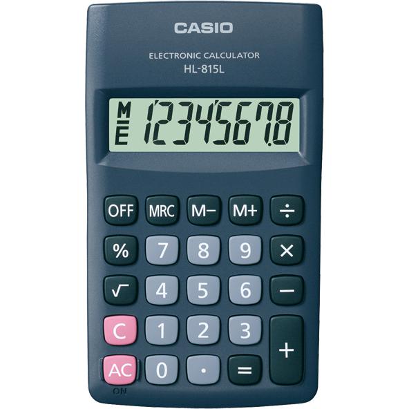 Casio HL-815L Taschenrechner Tasche Einfacher Taschenrechner (Batterien) (HL-815L-BK)