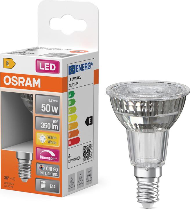 Actual product image Osram LED Leuchtmittel LED SUPERSTAR PAR16 3.7W 927 E14 Dimmbar Warm weiss 4099854457166 (E14, 350 lm)