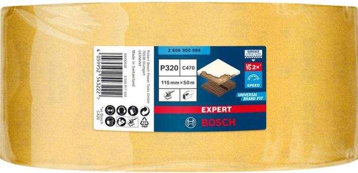 Immagine prodotto Bosch Professional Zubehör EXPERT C470 Rotolo di carta vetrata per levigatura a mano, 115 mm x 50 m, G 320 (320)