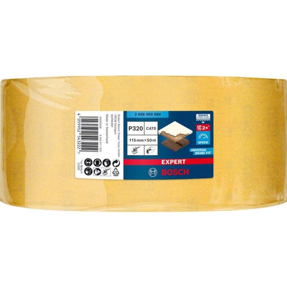 Thumbnail - Bosch Professional Zubehör, Schleifmittel, EXPERT C470 Schleifpapierrolle zum Handschleifen, 115 mm x 50 m, G 320 (320)