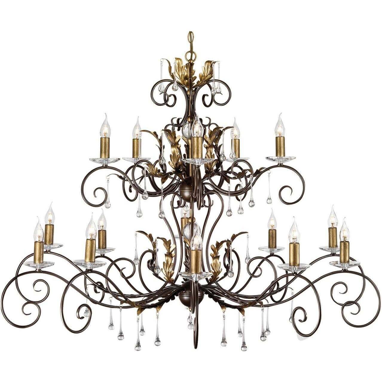 Elstead Lighting, Kronleuchter, Amarilli Kronleuchter E14 15-fach Bronze, Made in UK (125 cm)