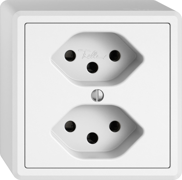 Feller EDIZIO Liv surface-mounted socket outlet 2xT13 ws