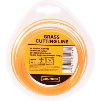 Grunder, Accessori per macchinari da giardino, LINEA TRIMMER 1,3 MM 15 M QUADRATI ECO (Pioniere delle erbacce, Lenza per tagliabordi + rocchetto di le