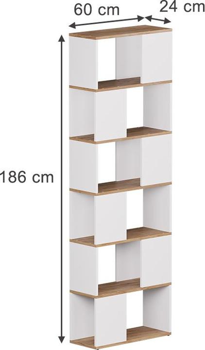 Actual product image Vicco Raumteiler Eneos, Weiss/Goldkraft Eiche, 60 x 186 cm