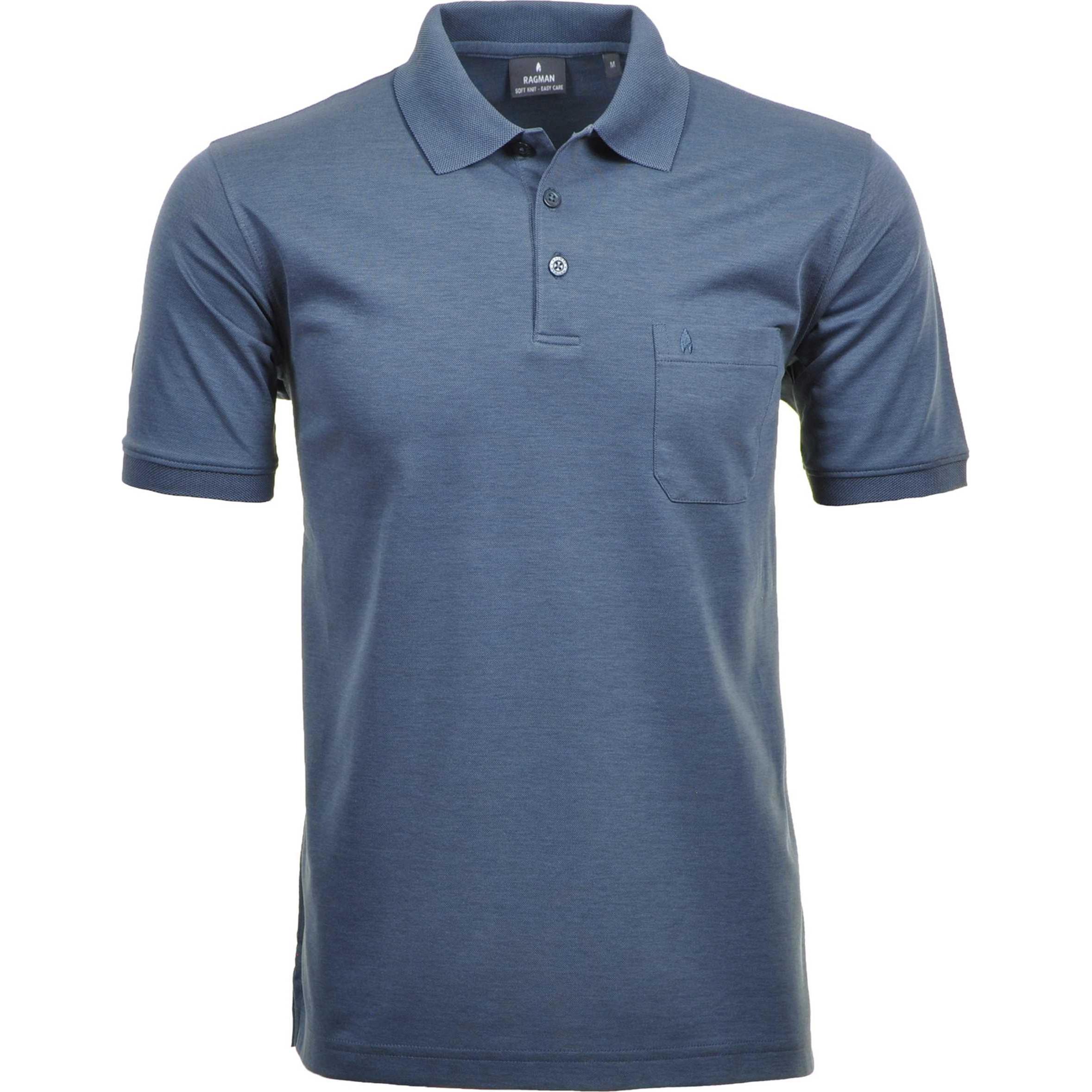 Ragman, Herren, Shirt, Poloshirt, Blau, (S)
