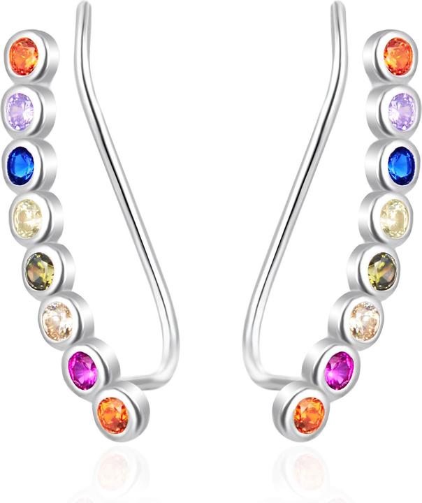 Immagine prodotto Agato - Long silver earrings with colored zircons AGT-E027VC (Argento)