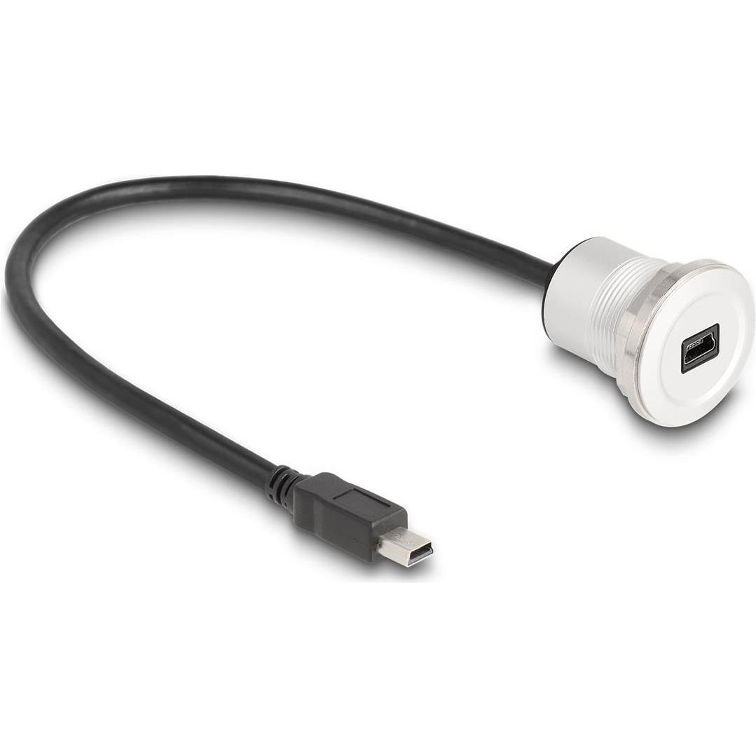 Delock USB 2.0 Mini-B Einbaubuchse mit Kabelpeitsche Stecker (0.30 m, USB 2.0), USB Kabel