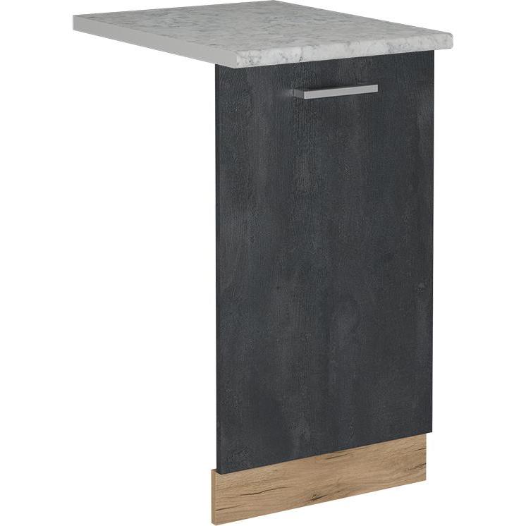 Vichy Geschirrspülblende R-Line, Schwarz Beton/Goldkraft Eiche, 45 cm, AP Marmor, Geschirrspüler Zubehör, Schwarz