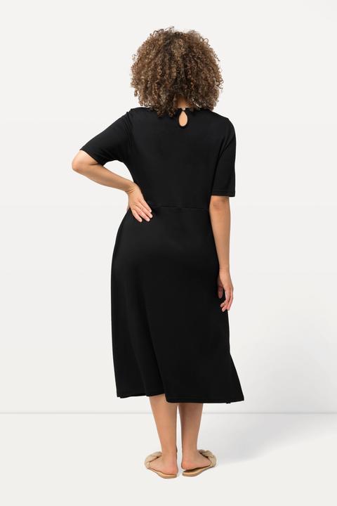 Produktbild Ulla Popken Jersey-Midikleid, A-Linie, V-Ausschnitt, Halbarm (50, 52)