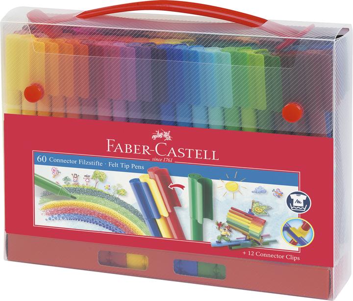 Faber-Castell Penne connettore (Multicolore, 60 x)