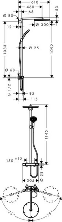 Produktbild hansgrohe Showerpipe RAINDANCE SELECT S 300 Air