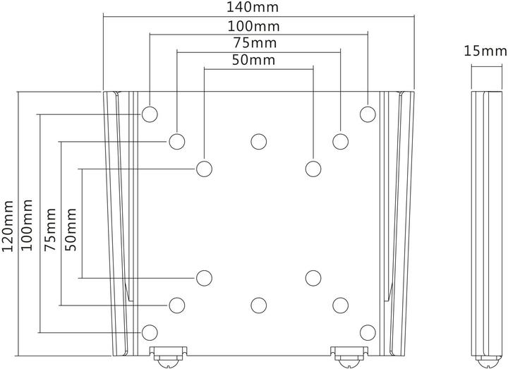 Produktbild Multibrackets Wallmount Black I (Wand, 15 kg, 9" - 32")
