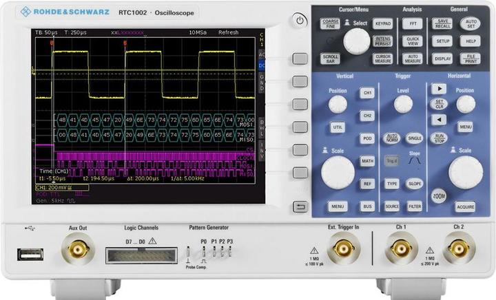 Produktbild Rohde & Schwarz RTC1002 Mixed-Signal Tisch Oszilloskop 2-Kanal Analog / 16 Digital 70MHz CAN, IIC, L