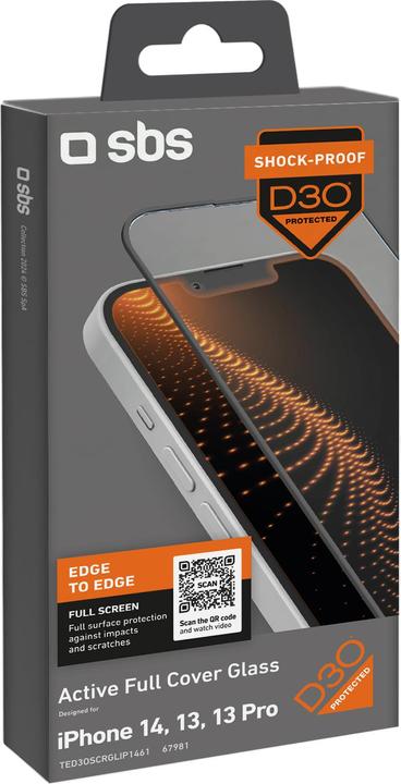 Actual product image SBS Ultra-strong screen protector for iPhone 14/13/13 Pro with D3O technology (1 pcs., Apple iPhone 13, Apple iPhone 13 Pro, Apple iPhone 14)