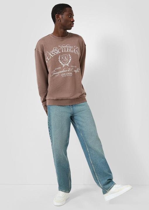 Produktbild s.Oliver Sweatshirt Rundhals Sweatshirt mit Wascheffekt und Frontdruck (M)
