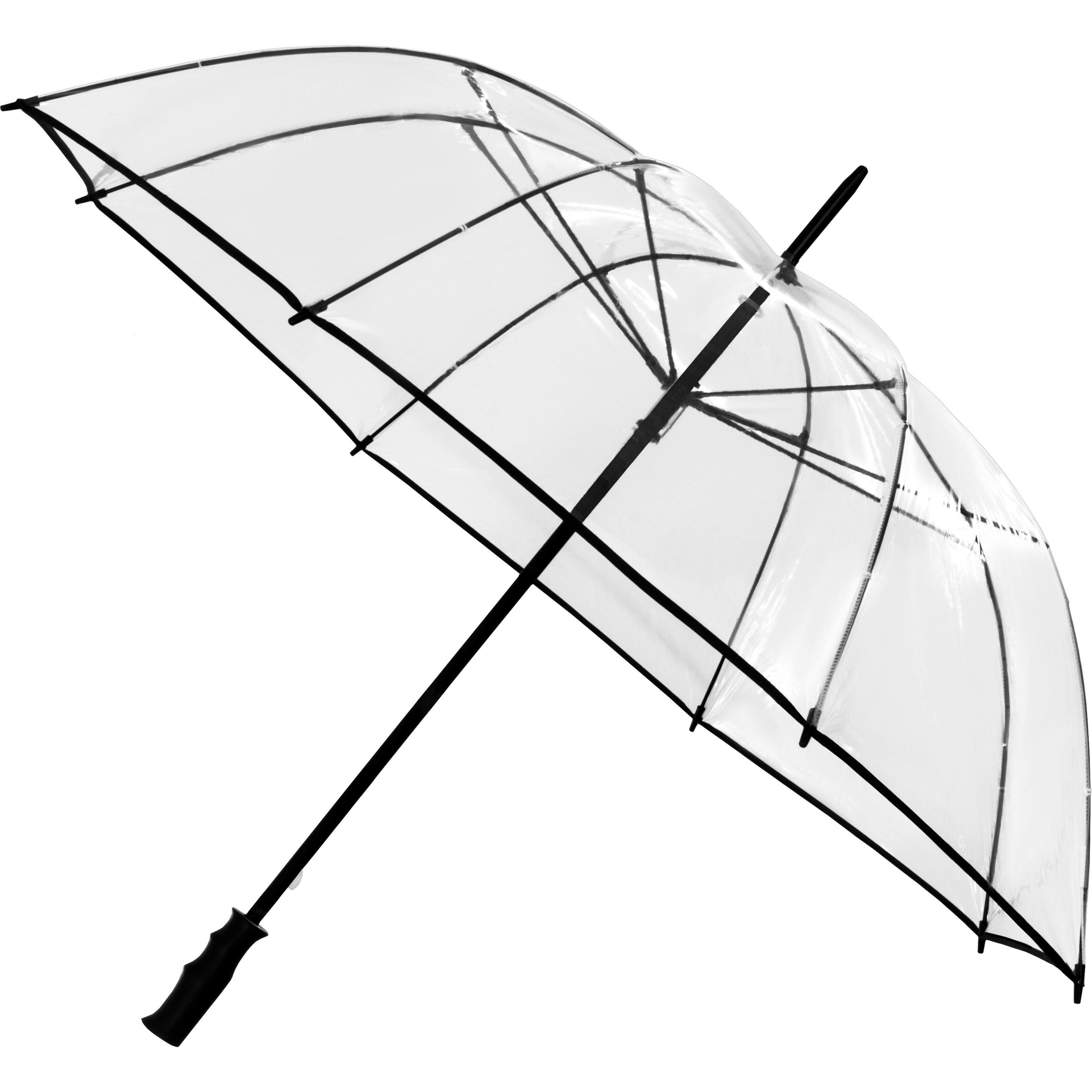 Maxte, Ombrello, Regenschirm - Transparent - Manuelle Öffnung - Winddicht - 110 cm, Nero, Trasparente