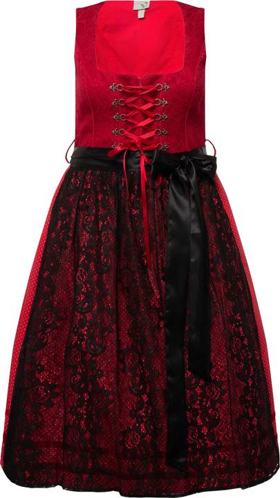 Produktbild Ulla Popken Dirndl, Spitzenschürze, Carree-Ausschnitt, ärmellos (54)
