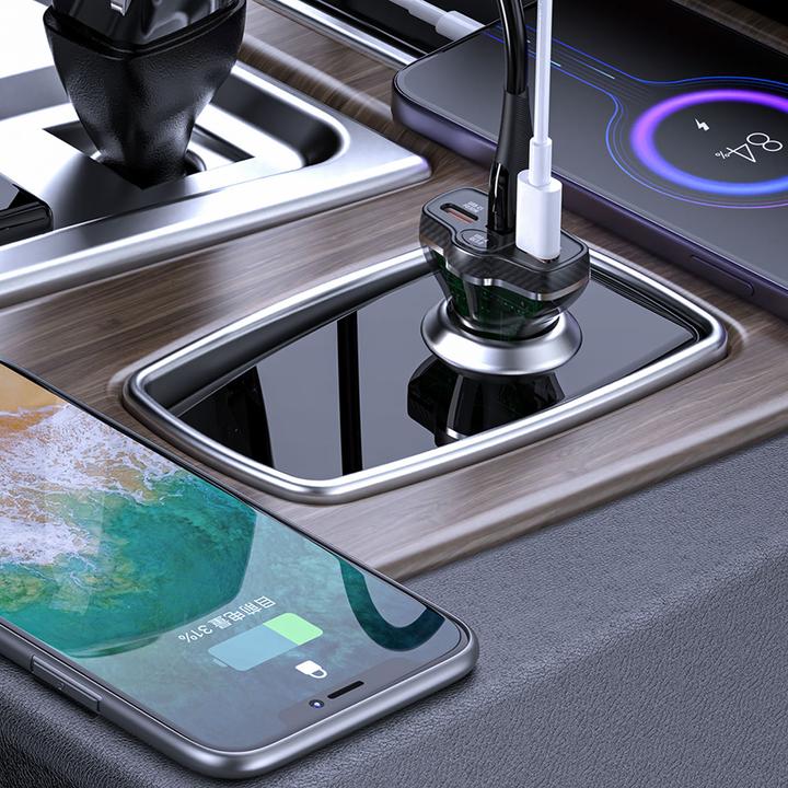 Immagine prodotto Dudao R78 78W Caricatore da auto USB-C PD / 2xUSB-A QC - Nero