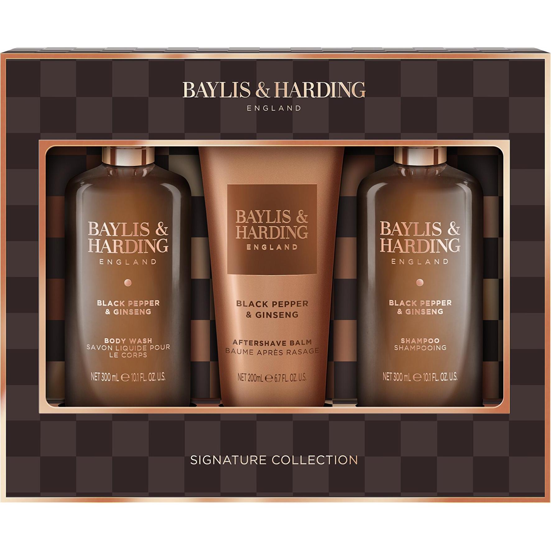 Baylis & Harding, Set regalo bellezza, Herrenpflege-Geschenkset Black Pepper & Ginseng 3-tlg