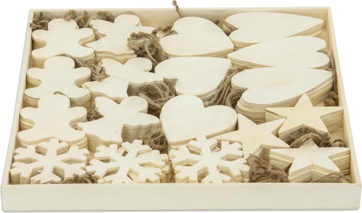 Actual product image Creativ Company Wooden ornaments Christmas theme Various, 90 pieces. (90x)