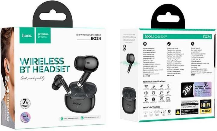 Image du produit Hoco Wireless headphones wireless earphone bluetooth TWS EQ24 midnight black (7 h, Sans fil)