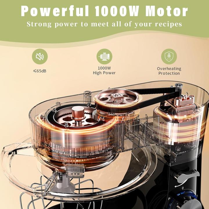 Image du produit Zuccie Küchenmaschine mit Edelstahlschüssel (1000 W, 5 l)