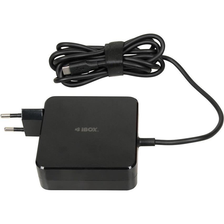iBox Uniwersalny Zasilacz Do Laptopa I-Box Iuz100tc Type-C Power Delivery 100w (100 W), Notebook Netzteil, Schwarz