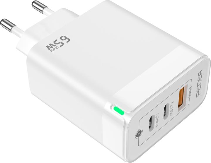 Produktbild Pedea Schnellladegerät „Triple“ 65W GaN USB-C (PD) USB-A, weiss (65 W)