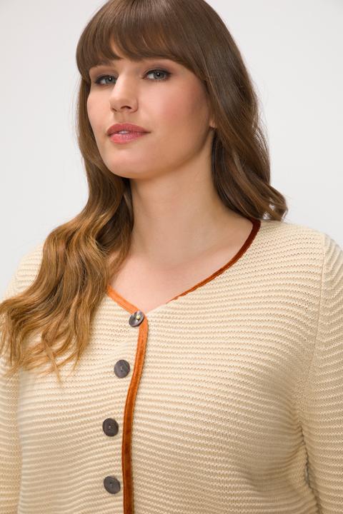 Produktbild Ulla Popken Strickjacke, Rundhalsausschnitt, Langarm (54)